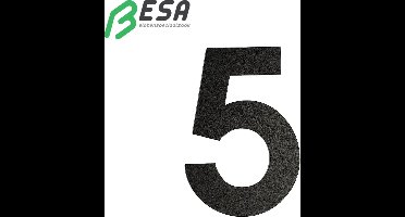 Huisnummer Fuji 50mm ZWART nummer = 5 inclusief dubbelzijdige tape