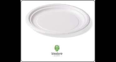 Biodore Kartonnen bord 22cm wit 100 stuks biologisch