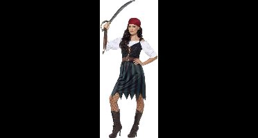 Piraat & Viking Kostuum | Klassieke Zwarte Pirate | Vrouw | Maat 48/50 | Carnaval kostuum | Verkleedkleding