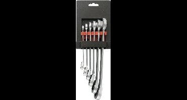 TOOLCRAFT 824124 Steek-ringratelsleutelset 6-delig Sleutelbreedte (metrisch) 8 - 19 mm