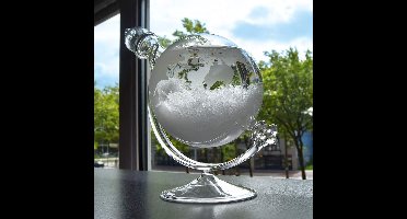 MikaMax Storm Globe – Stormglas – Barometer – Weerstation - Weervoorspeller - Wereldbol - Stijlvol Design - ⌀20cm