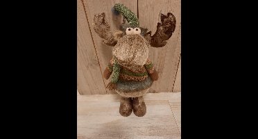 Eland - Rendier - Rudolf - Staand - Bruin met Groen - Sjaal