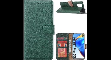 Hoesje Geschikt voor Xiaomi Mi 10T / Mi 10T Pro 5G Hoesje met Pasjeshouder portemonnee cover / bookcase - Groen