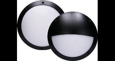 LED Buitenlamp - Zwart - Rond - E27-fitting - IP66 - IK10 - met 2 afdekkingen
