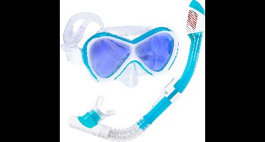 Atlantis Abaco Combo - Snorkelset - Duikbril - Snorkel - Kinderen - Wit/Turquoise met UV lens