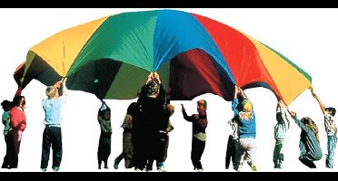 Spordas parachute speelgoed - kleurrijke speelparachute voor kinderen.