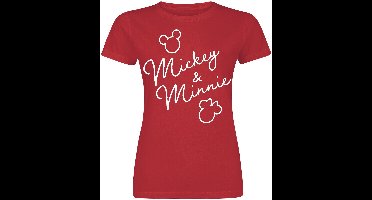 Mickey Mouse Mickey & Minnie Classic Signatures Dames T-shirt - rood - S