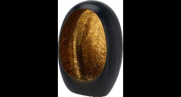 Waxinelichthouder Ovaal - Theelichthouders - Kaarsenhouders voor Waxinelichtje - Windlicht Metaal - Zwart/Goud