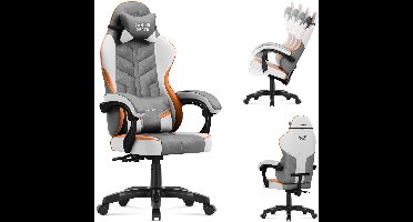 Huzaro Force 2.7 Grey – velours gamestoel met 135° kantelfunctie, ergonomische kussens en stalen frame