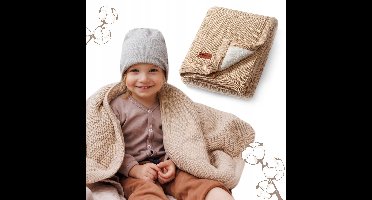 Babyono Omslagdoek met Sherpa Voering - Beige, 75x100cm