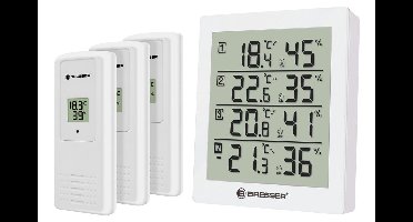 Bresser Weerstation - Temeo Hygro Quadro - Met 4 onafhankelijke meetgegevens - Wit
