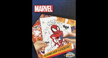 Marvel - Color & Create - Happy Halloween Kleurboek "Spiderman" 16 Pagina's met 45 stickers - Geschikt voor Kleurpotloden - Kleurstiften - Wasco - leeftijd 3+