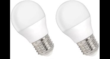 Spectrum LED Kogellamp E27 6W - 230V - 520 Lumen - 3000K Warm wit - Gezellig licht - Energiezuinig - 2 stuks