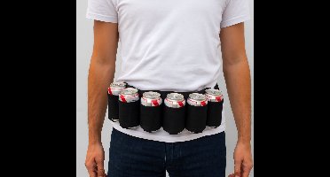 MikaMax Beer Belt - Verstelbare Bier Riem - Bier Blikjeshouder  - Geschikt voor 6 Blikjes - Ideaal voor Festival - One Size Fits All