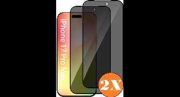 Screen Protector Geschikt voor iPhone 17 Pro Max screenprotector Privacy - 2 Stuks - Full screen protector tempered glass - gehard glas voor Geschikt voor iPhone 17 Pro Max
