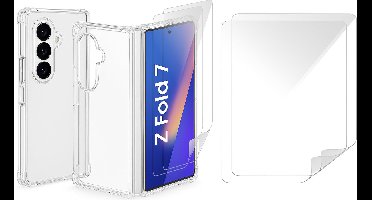 Hoesje geschikt voor Samsung Galaxy Z Fold 7 - 2x Screenprotector Volledig Dekkend Premium PET - Shockproof Transparant