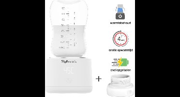 MyBambini's Flessenwarmer PRO™ - Draagbare Baby Flessenwarmer voor Onderweg - Wit - Geschikt voor Flessen van Hegen