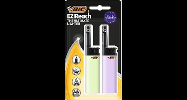 BIC EZ Reach Utility - Sfeerverlichting Aanstekers (voor Kaarsen) - Elektrisch - Gas - Kindveilig - Lange Hals - 2 Stuks