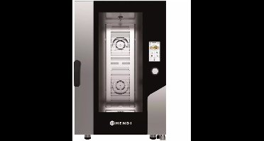 HENDI Combioven 73x78,5x113 cm - 11 x GN 1/1 - rvs zilver - aanraakscherm, stoominjectie, horeca