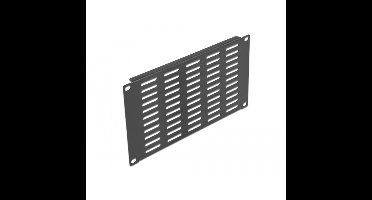 10 inch ventilatiepaneel | horizontale sleuven | 3U | zwart