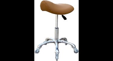 DailySupplies® Zadelkruk op Wielen - Kapperskruk Ergonomisch - Tabouret - Kameel
