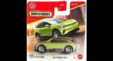 MATCHBOX VOLKSWAGEN ID 4 APPLE GREEN METAL 92/125 1:64 SHORT CARD 2025