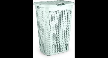 Plasticforte Wasmand Ventilation - met deksel - groen - kunststof - 51 liter - 43 x 35 x 61 cm - Badkamer - Wasgoed - Nieuw design - Zeer stevig