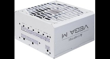 Chieftec Vega M White 1000W - ATX12V 3.1 - 80- Plus Gold - 1000 Watt - Modulair - 100-240V - Actieve PFC - PCIe 5.1 - 135mm FDB Fan - wit