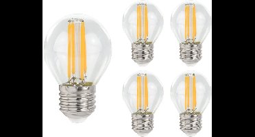 Spectrum LED Kogellamp E27 - 4W - 230V - 510 Lumen - 4000K Neutraal Wit - Ø45mm - Voor Tafellamp, Nachtlampje of Wandlamp - 5 stuks