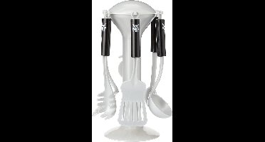 Klein Toys WMF bestekhouder - pizzasnijder, schuimspaan, bakschep, pasta-, meng-, en opscheplepel - duurzaam plastic - grijs zwart