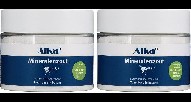 Alka Mineralenzout - basisch badzout met pH 8,5 - 2x 600g - met 84 mineralen en edelstenen - voor ligbaden, voet- & handbaden en spoelingen