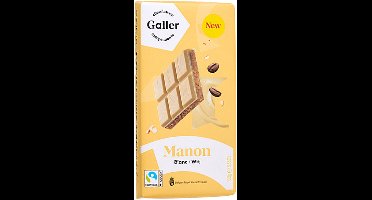 White chocolate tablet with coffee-flavoured filling and roasted nuts Galler Blanc Manon, 180 g