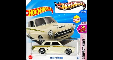 HOT WHEELS LOTUS CORTINA VANILLE WHITE 213/250 HW COMPACT KINGS 10/10 1:64