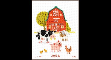 Vervaco - Telpakket kit - Geboorte - Op de boerderij - PN-0163176 - Borduren - Borduurpakket - Borduurpakket geboorte - Borduurpakket volwassenen