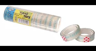 Centrum Plakband - 12x stuks - transparant - 12 mm x 10 m - kantoorartikelen