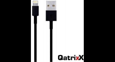 Datakabel - oplaadkabel - Lightning 3 meter Zwart voor Apple iPhone, iPod, iPad