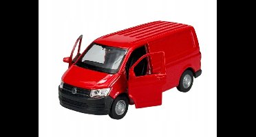 Welly VW Transporter T6 Van rood metalen model 1:34 speelgoedauto