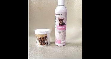 Flamingo hondenshampoo CHIHUAHUA 300 ml Hydraterend - lekkere geur . - + Flamingo eye & ear cleaning wipes 130st in potje