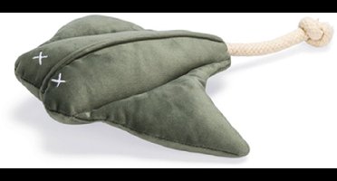 DBL designed by lotte - hondespeelgoed -rog velvet olijfgroen 30 cm - geen pieper - met touw