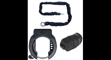 Abus Amparo 4750L ART2 ringslot met 120cm insteekketting en zadeltas - Zwart