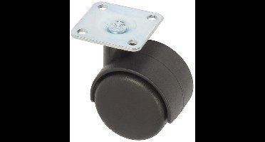 Dubbel bokwiel - kunststof - 40 mm - 20 kg - met plaat – Dörner + Helmer