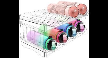 TRANKIELO® – Stapelbare Flessenhouder voor Koelkast | Ruimtebesparend | Hoge Kwaliteit Kunststof | Eenvoudige Installatie