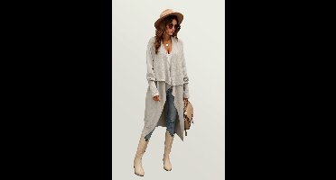 Grijze dikke plooien oversized cardigan