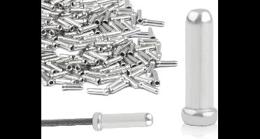 Inovra - Eindkappen voor Remkabel en Schakelkabel - Fiets Accessoires - Set van 200 - Aluminiumlegering - Zilverkleurig