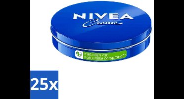 25 x NIVEA - Crèmeblik - Klassieke Crème - Natuurlijke oliën - 75 ml - NIVEA Crème - Huidverzorging - Droge Huid - Normale Huid - Crème Voor Gezicht