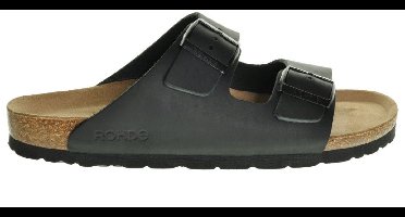 Rohde Slipper Heren 2 Gespen Ergonomisch Voetbed Zwart Maat 43