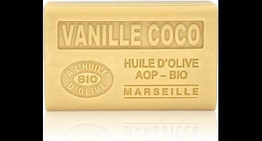 4x Savon de marseille biologische olijfzeep Vanille Kokos - AOP - franse zepen - biologisch - BOB - biologische blokzeep - natuurlijke ingredienten