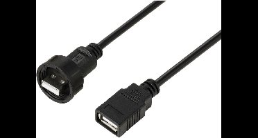 TRU COMPONENTS TC-E13T-MU2-MWA/FU2-NWA-0.5PV-S TC-13543540 USB 2.0-kabel met USB-A-stekker naar IP67-USB-A-bus, 0,5 m W