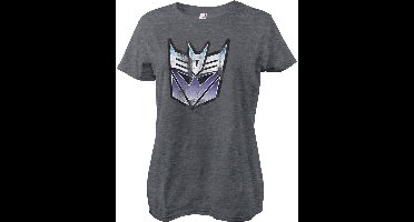 Transformers Distressed Decepticon Shield Girly Tee Damen T-Shirt Dark/Heather-2XL