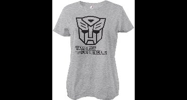 Transformers Autobots Monotone Girly Tee Damen T-Shirt Heathergrey-XL